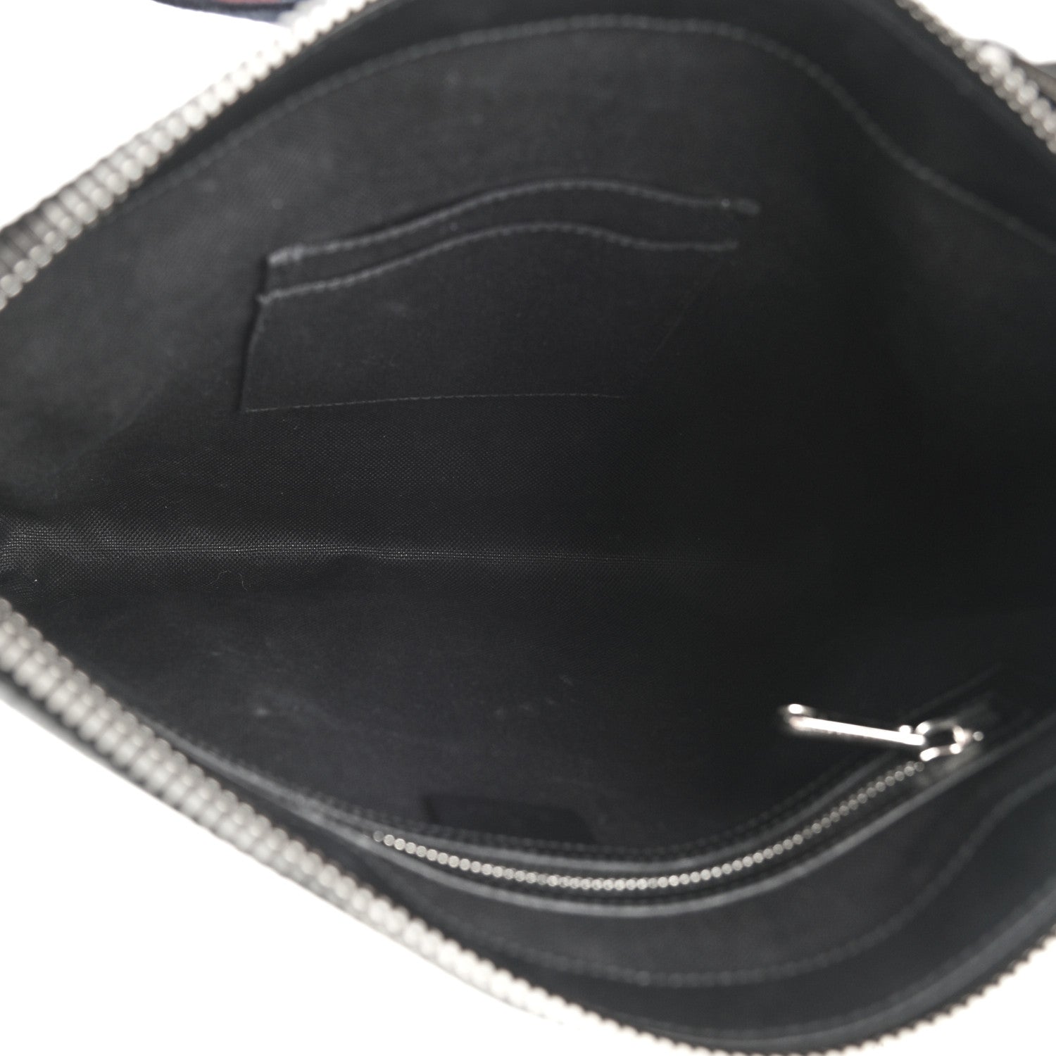 Gucci GG Supreme Monogram Appia Calfskin Web Flat Messenger Bag Black Grey 5 of 11