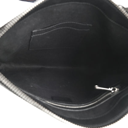 Gucci GG Supreme Monogram Appia Calfskin Web Flat Messenger Bag Black Grey 5 of 11