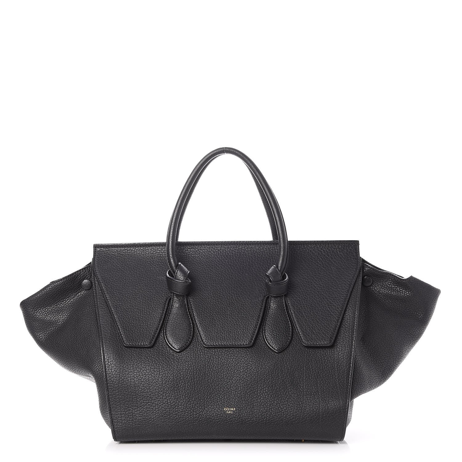 Celine Crisped Calfskin Small Tie Knot Tote Black 1 of 12