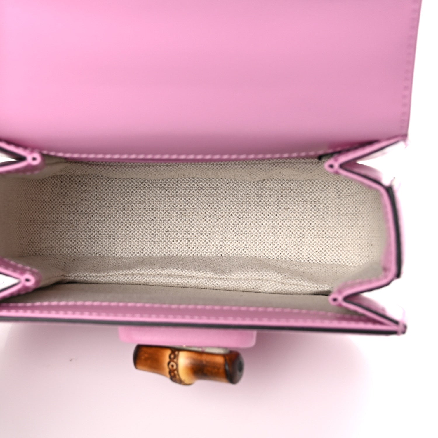 Gucci Boarded Dyana Lux Calfskin Web Mini Bamboo 1947 Top Handle Bag Nice Pink 5 of 8