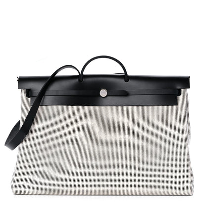 Hermes Criss Viking Vache Hunter Herbag Cabin Zip Retourne 50 Ecru Black 3 of 14
