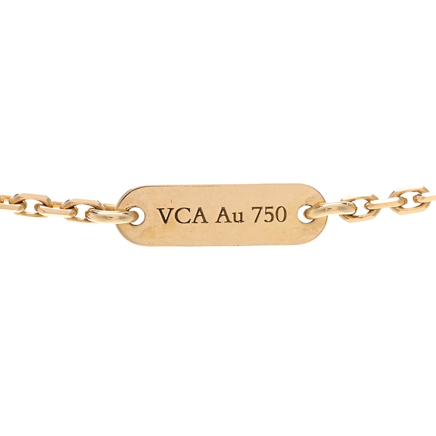 18K Yellow Gold Mother of Pearl Vintage Alhambra Pendant Necklace
