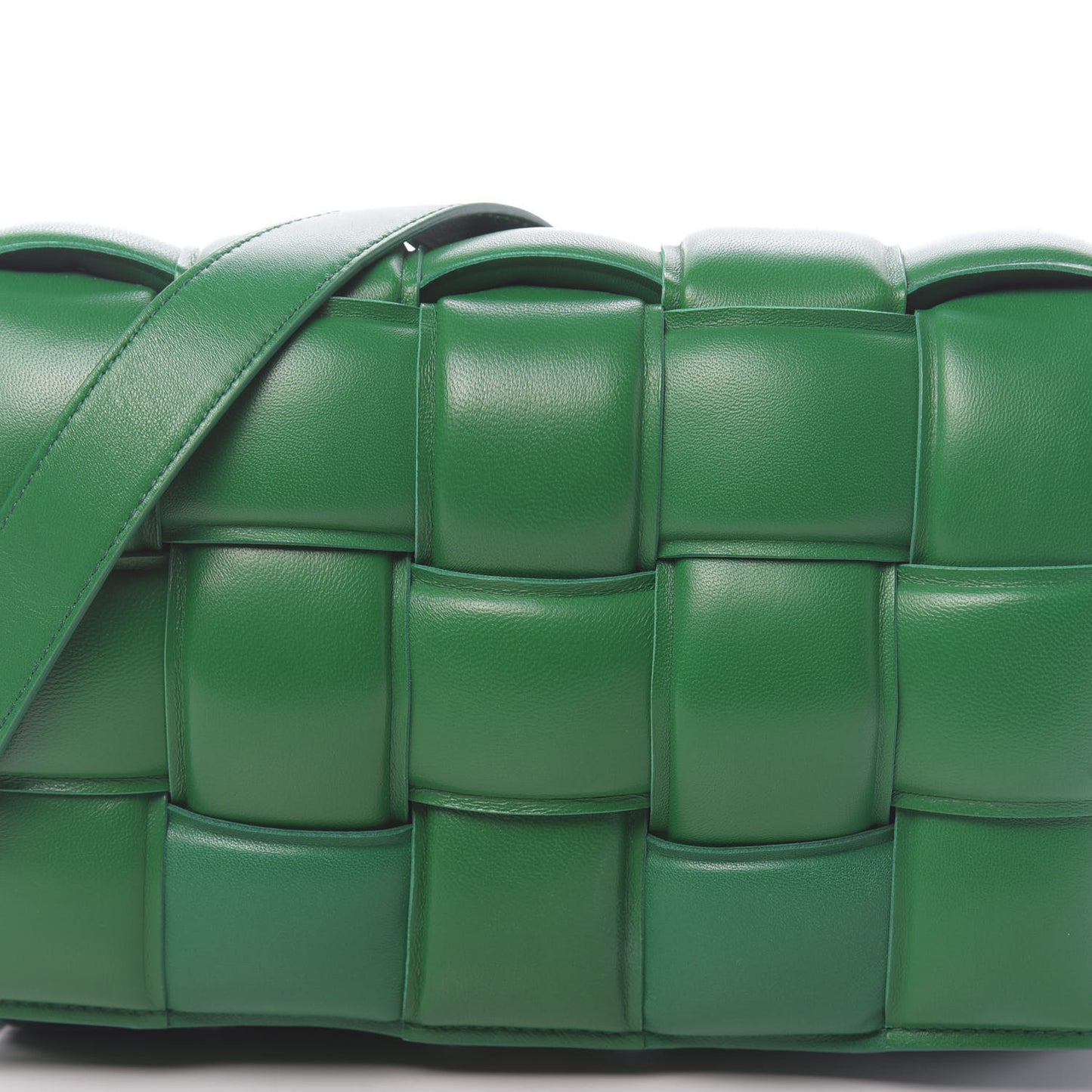 Nappa Maxi Intreccio Padded Cassette Crossbody Bag Racing Green