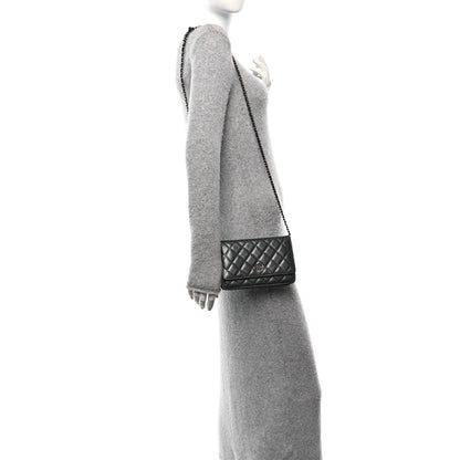 Chanel Pearly Caviar Quilted Wallet on Chain WOC Grey 2 of 12
