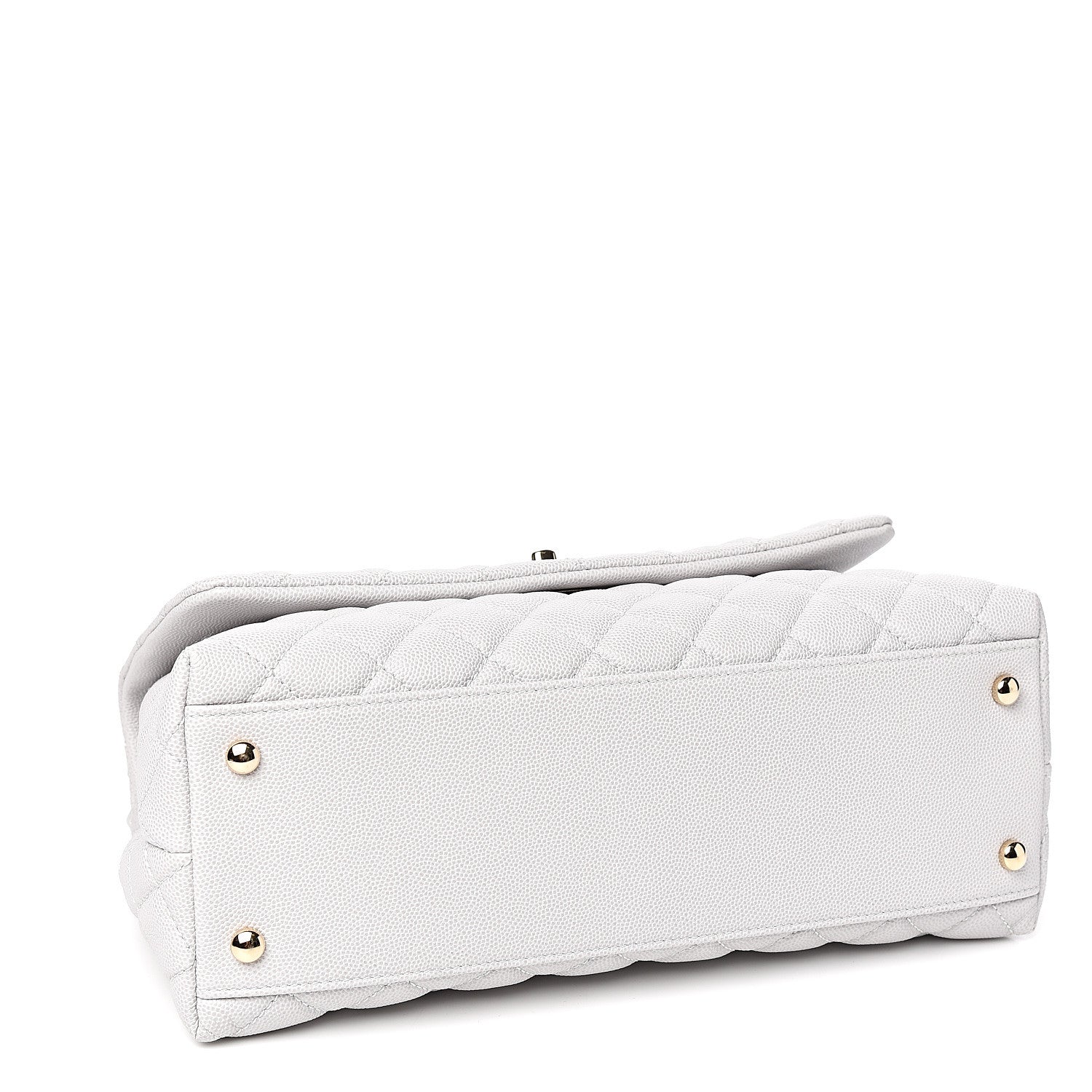 Chanel Caviar Quilted Small Coco Handle Flap Light Grey 3 of 9