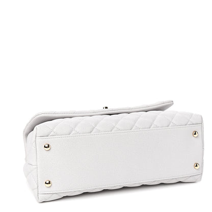 Chanel Caviar Quilted Small Coco Handle Flap Light Grey 3 of 9