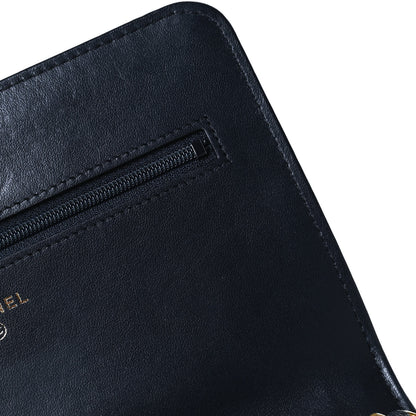 Chanel Caviar Quilted Boy Wallet On Chain WOC Navy 13 of 14
