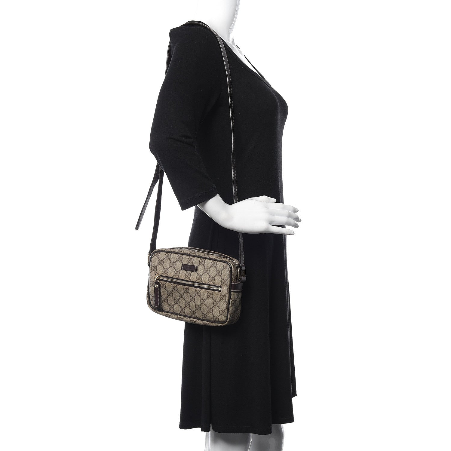 Gucci GG Plus Monogram Small Shoulder Bag Dark Brown 2 of 10