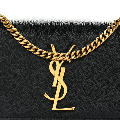 Saint Laurent Grain De Poudre Small Monogram Kate Satchel Black 15 of 19