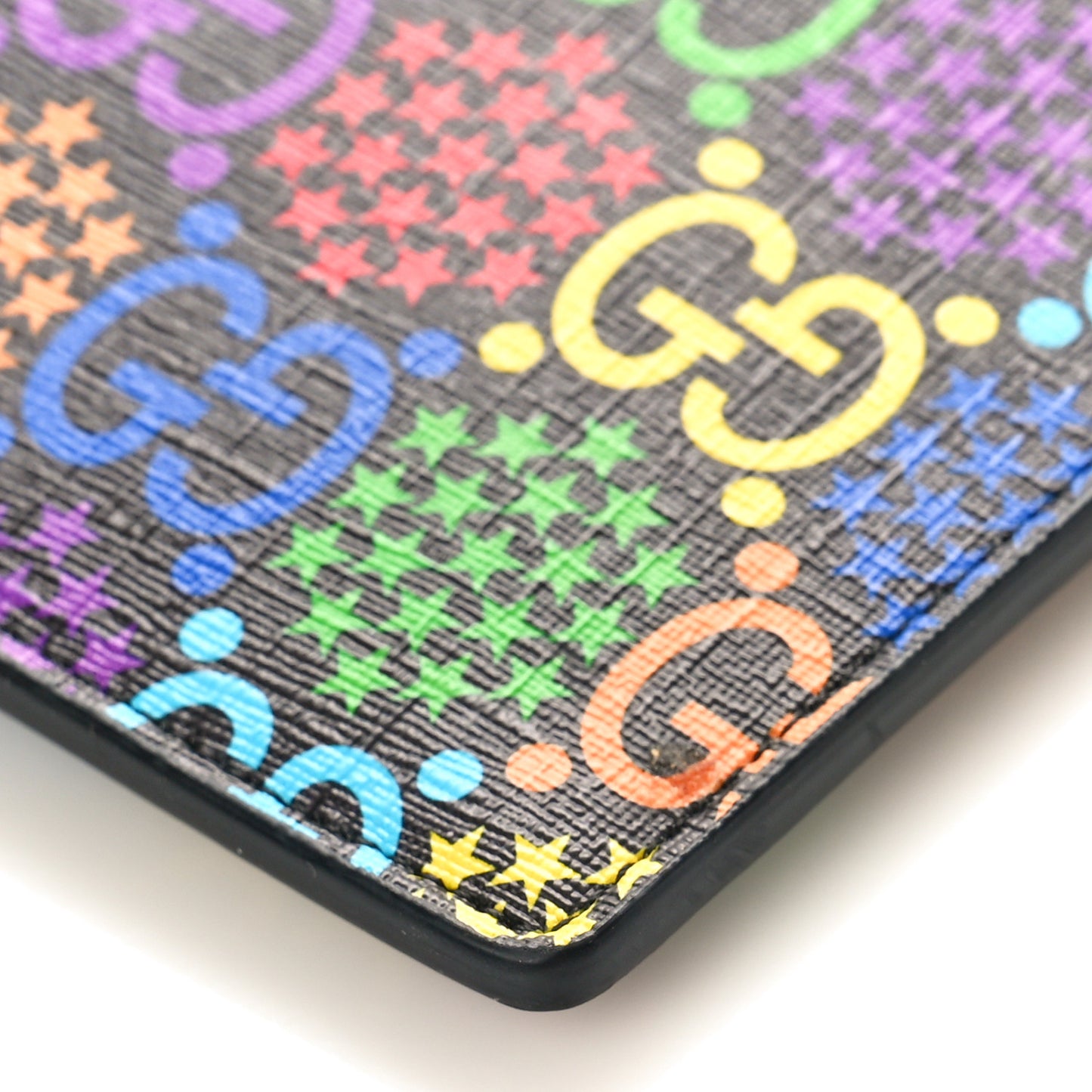 GG Supreme Monogram Psychedelic Zip Wristlet Pouch Black Multicolor