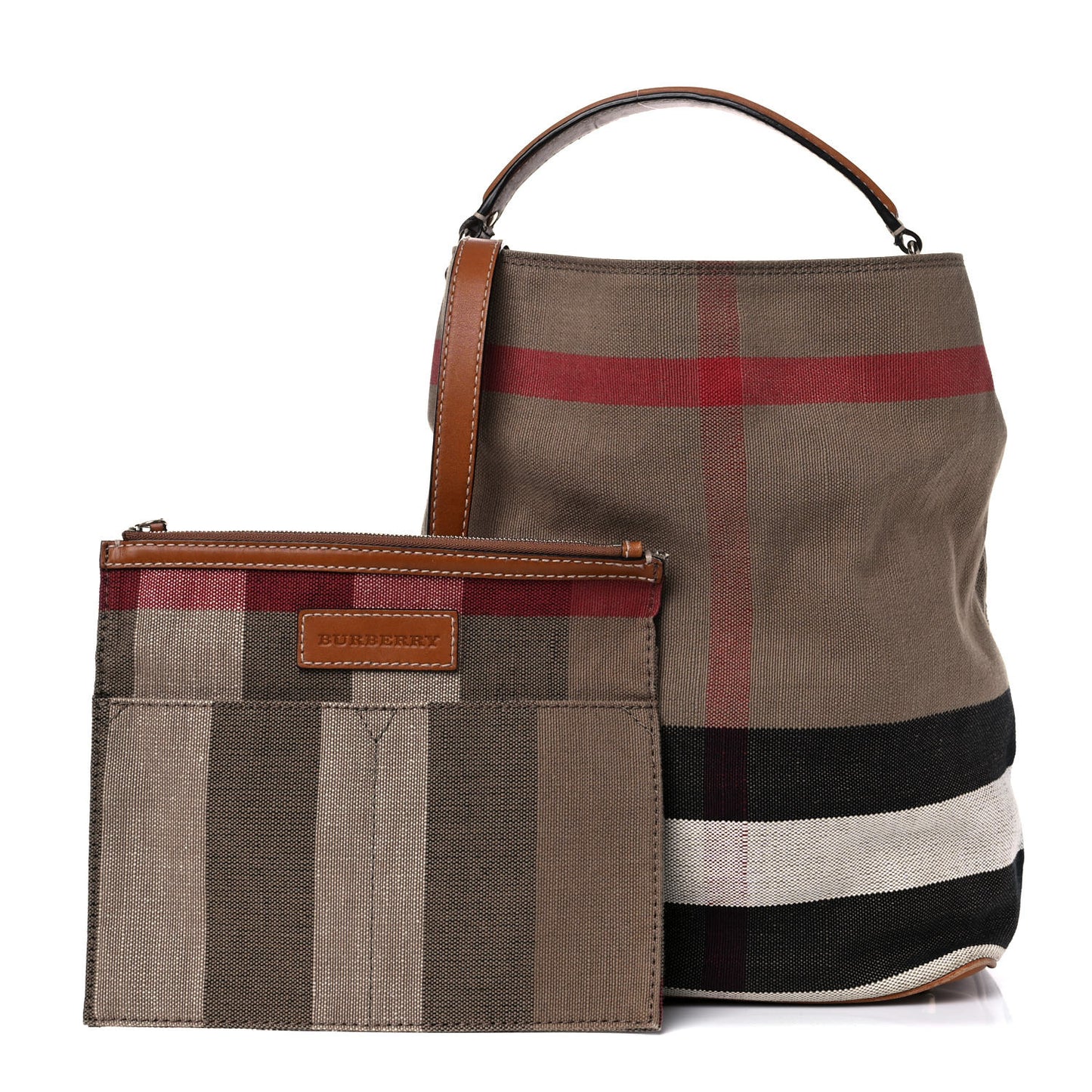 Canvas Mega Check Medium Ashby Hobo Saddle Brown