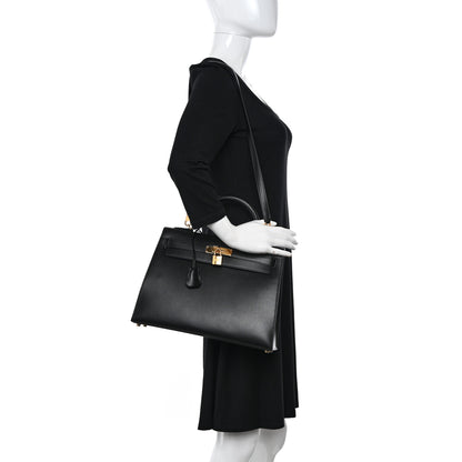 Hermes Tadelakt Kelly Sellier 32 Black 2 of 13