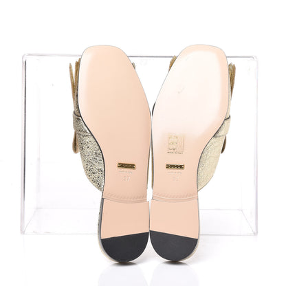 Gucci Galassia Womens GG Marmont Fringe Slippers 37 Platino 5 of 8