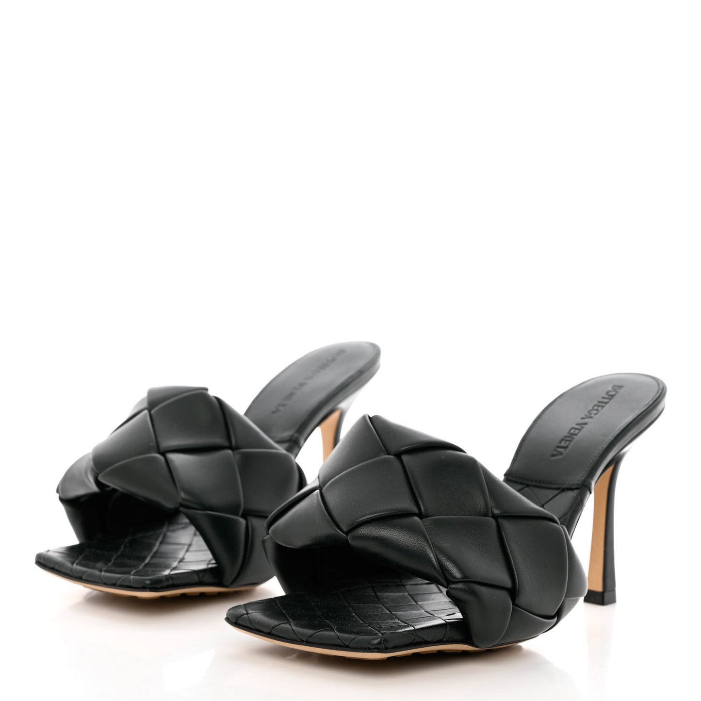 Nappa Maxi Intrecciato Lido Mule Sandals 36 Inkwell