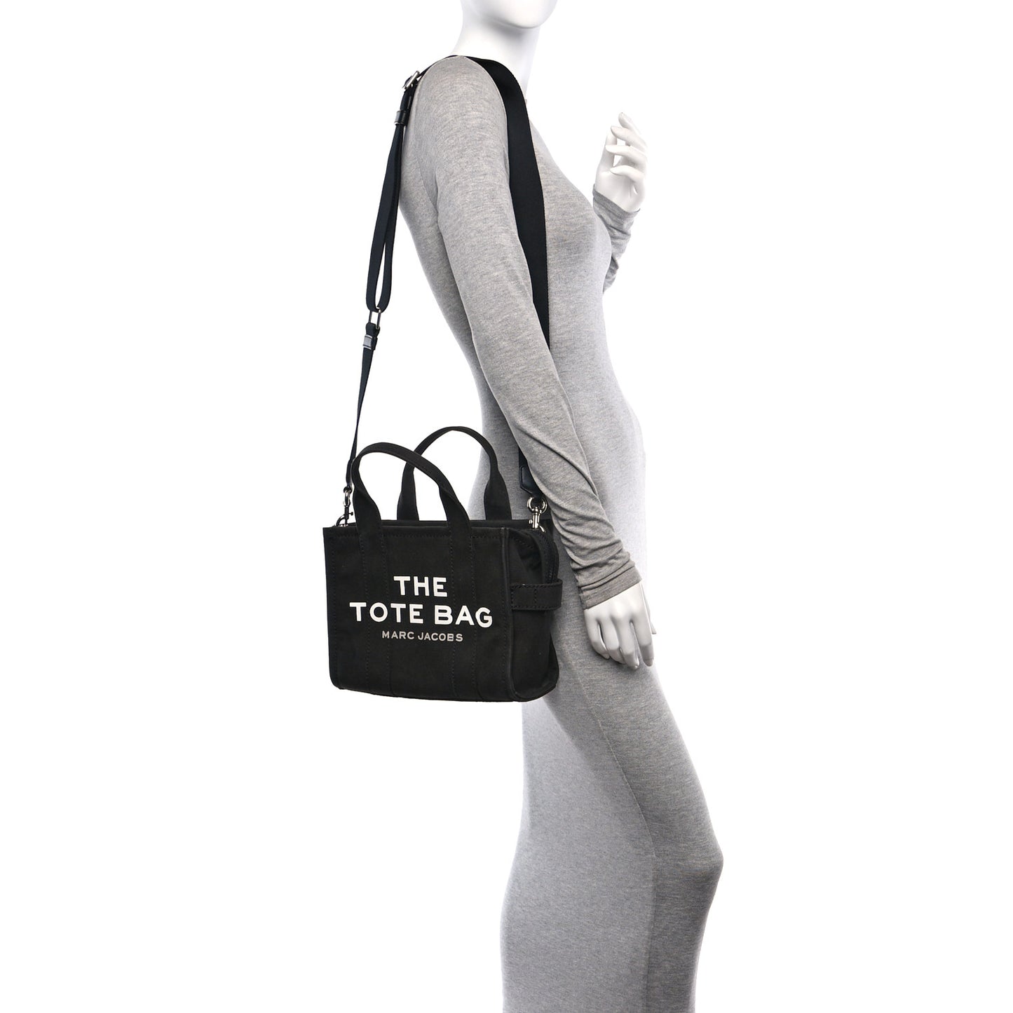 Cotton Canvas Small The Traveler Tote Bag Black