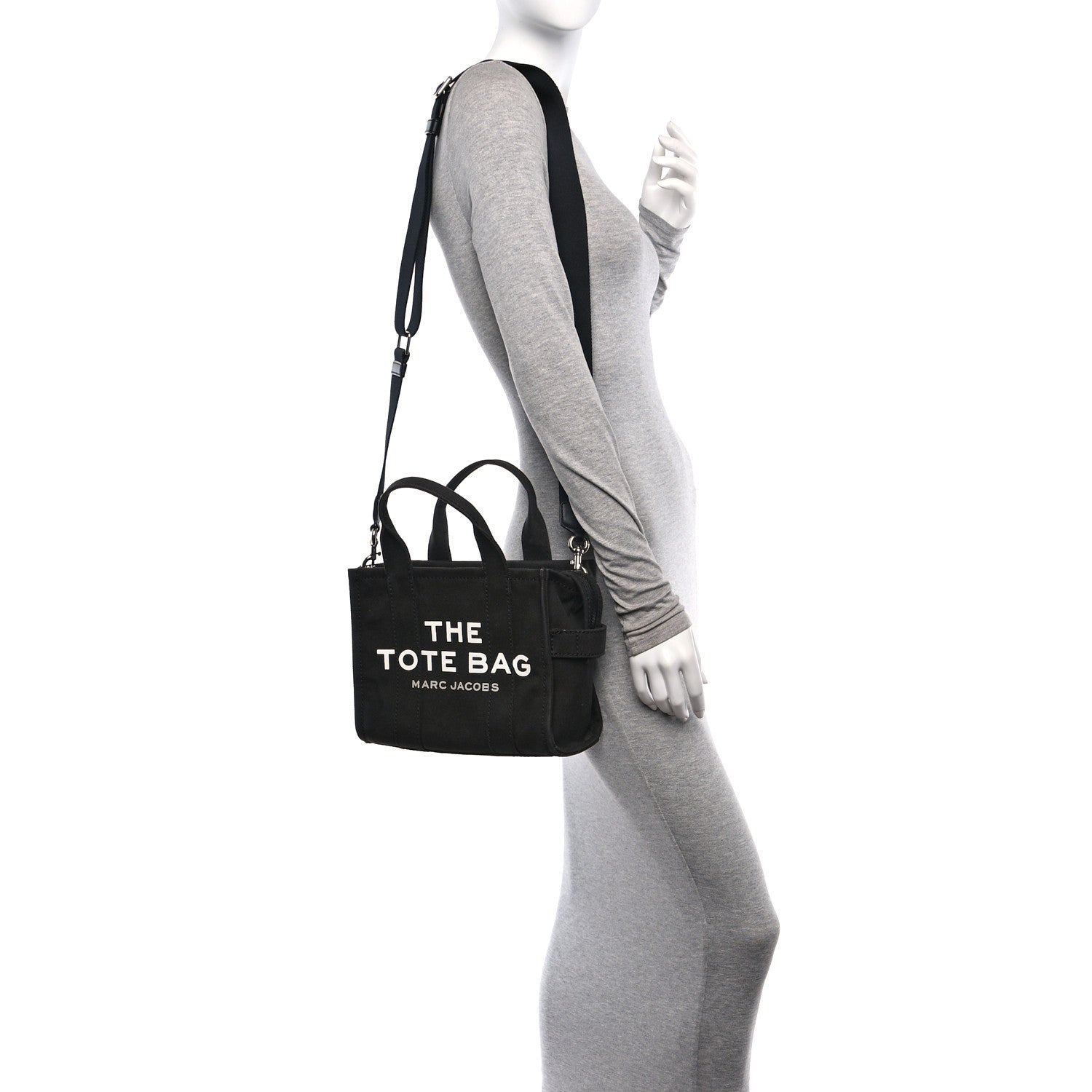 Marc Jacobs Cotton Canvas Small The Traveler Tote Bag Black 2 of 10