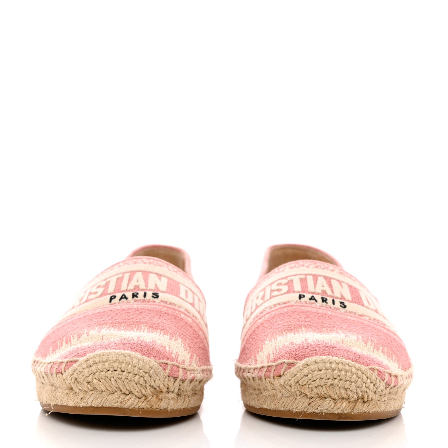 Christian Dior Cotton Embroidered D-Stripes Granville Espadrille 37 Deep Nude 2 of 10