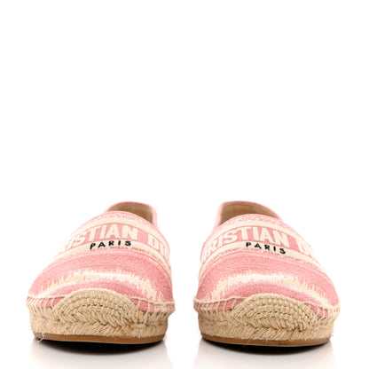 Christian Dior Cotton Embroidered D-Stripes Granville Espadrille 37 Deep Nude 2 of 10