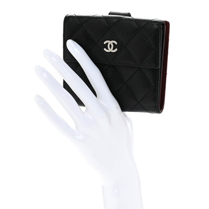Chanel Caviar Quilted Compact French Flap Wallet Black 2 of 12