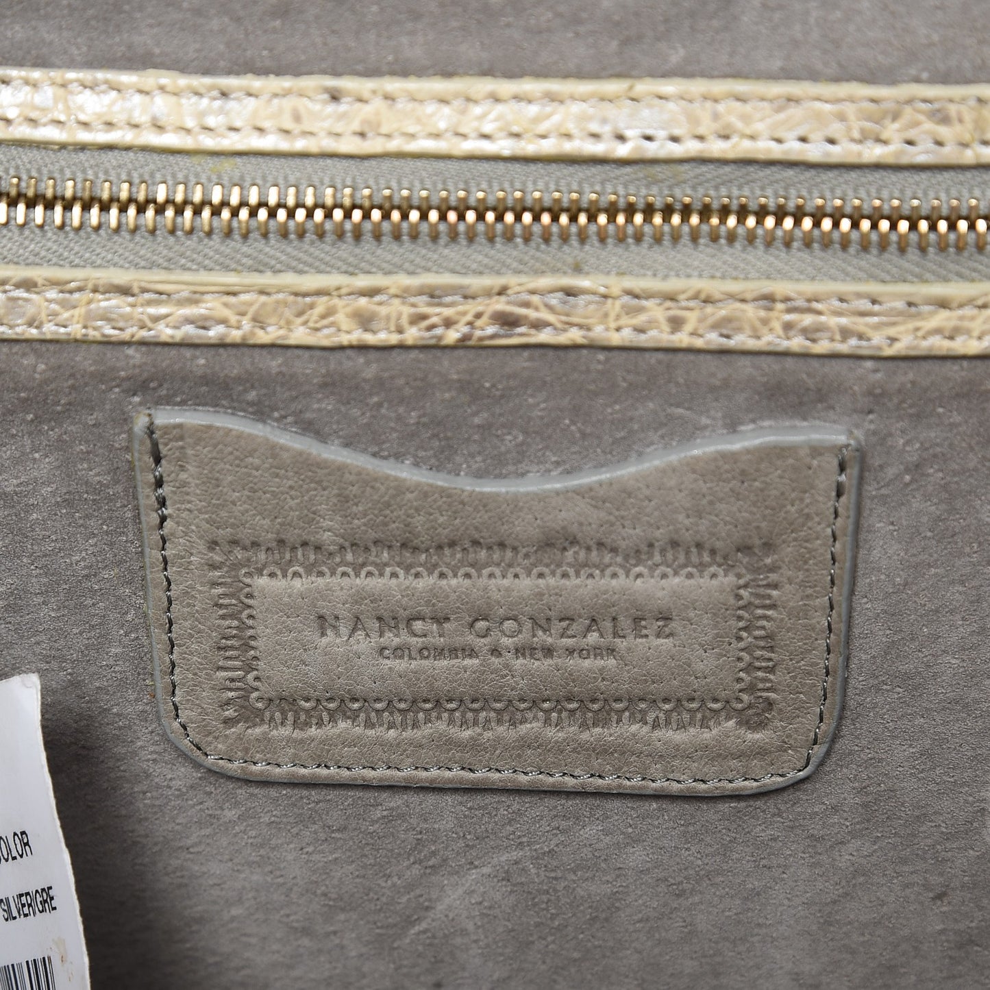 Crocodile Tote Silver