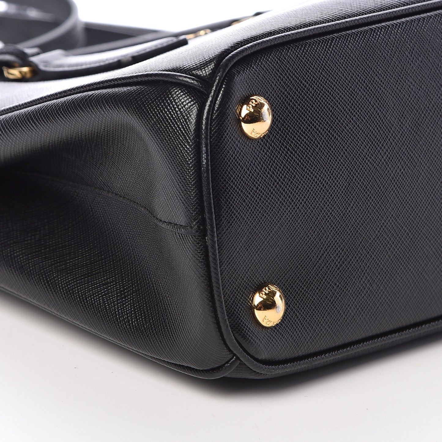 Saffiano Mini Galleria Double Zip Tote Black