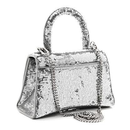Balenciaga Sequin Hourglass Top Handle Bag XS Silver 3 of 11