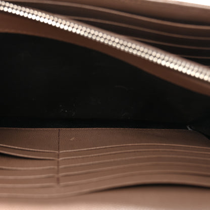 Saint Laurent Grain De Poudre Matelasse Chevron Monogram Chain Wallet Taupe 5 of 11