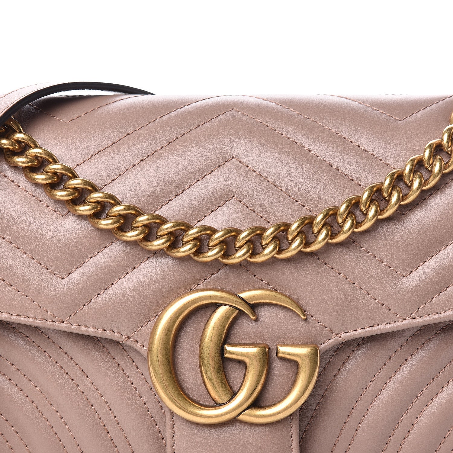 Gucci Calfskin Matelasse Small GG Marmont Shoulder Bag Porcelain Rose 11 of 11
