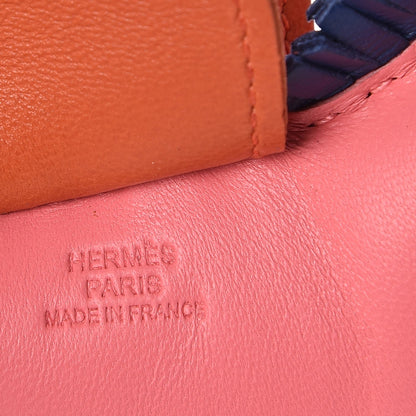 Hermes Milo Lambskin Grigri Rodeo Horse Bag Charm GM Rose Azalee Cornaline Bleu De Malte 3 of 4