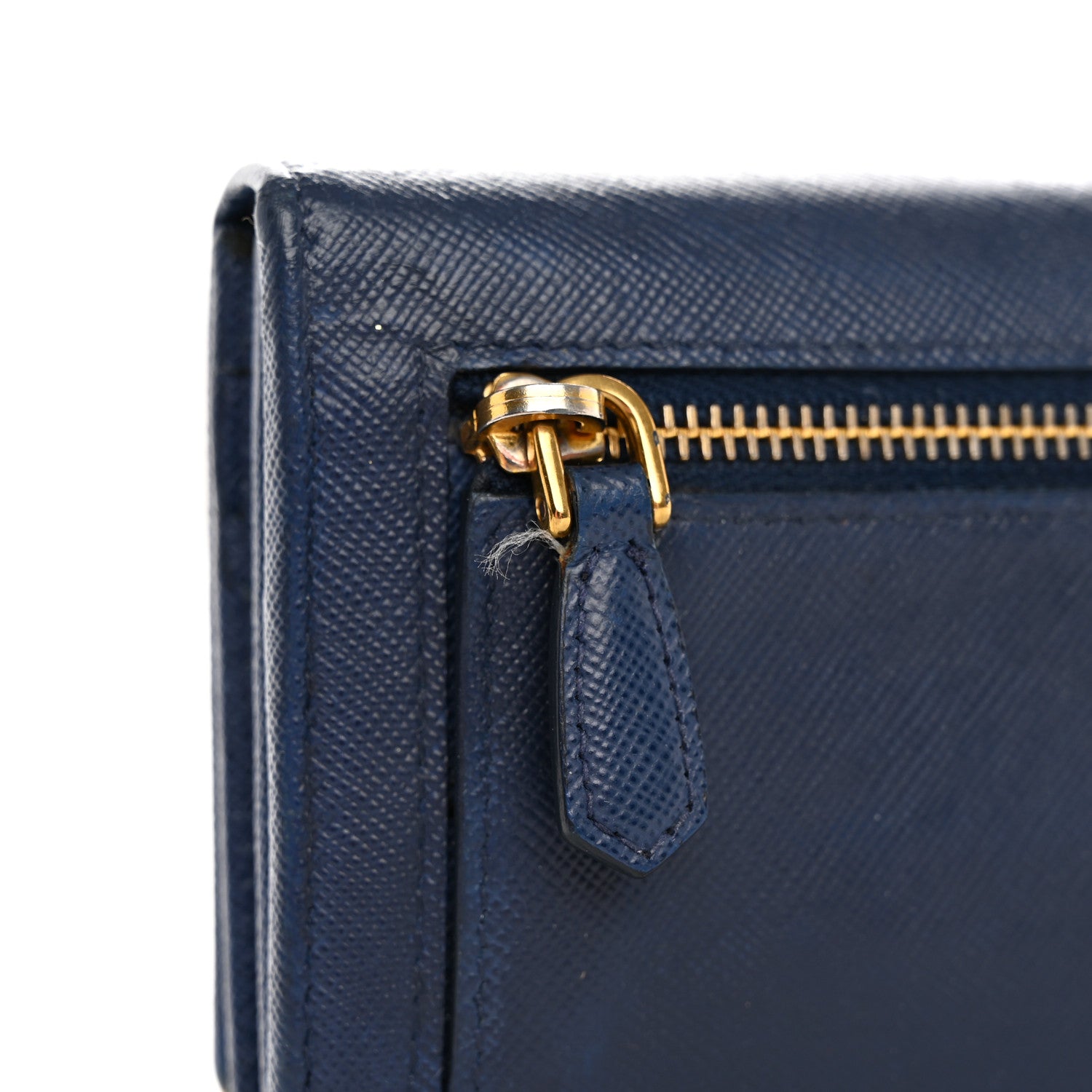 Prada Saffiano Metal Bar Continental Flap Wallet Bluette 12 of 14