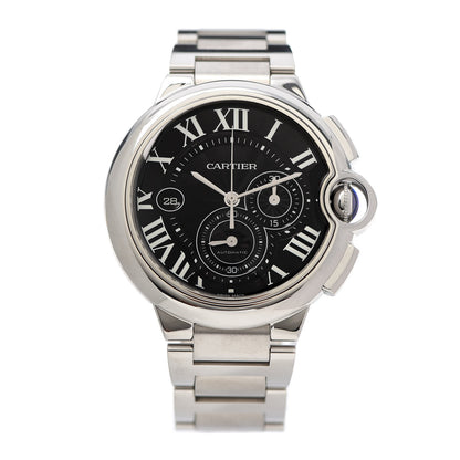 Cartier Stainless Steel 44mm Ballon Bleu De Cartier Chronograph Automatic Watch Black 1 of 5