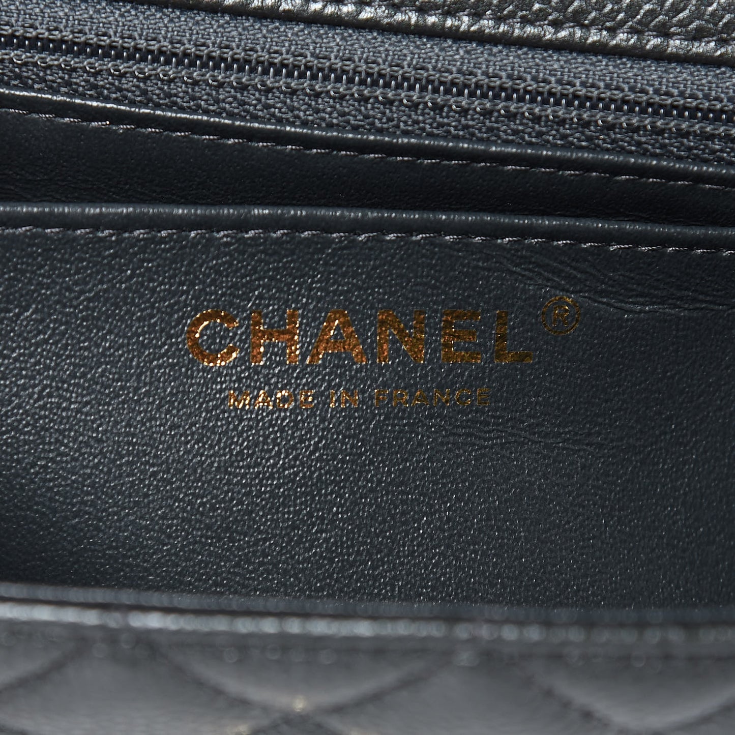 Caviar Quilted Mini Rectangular Flap Dark Grey