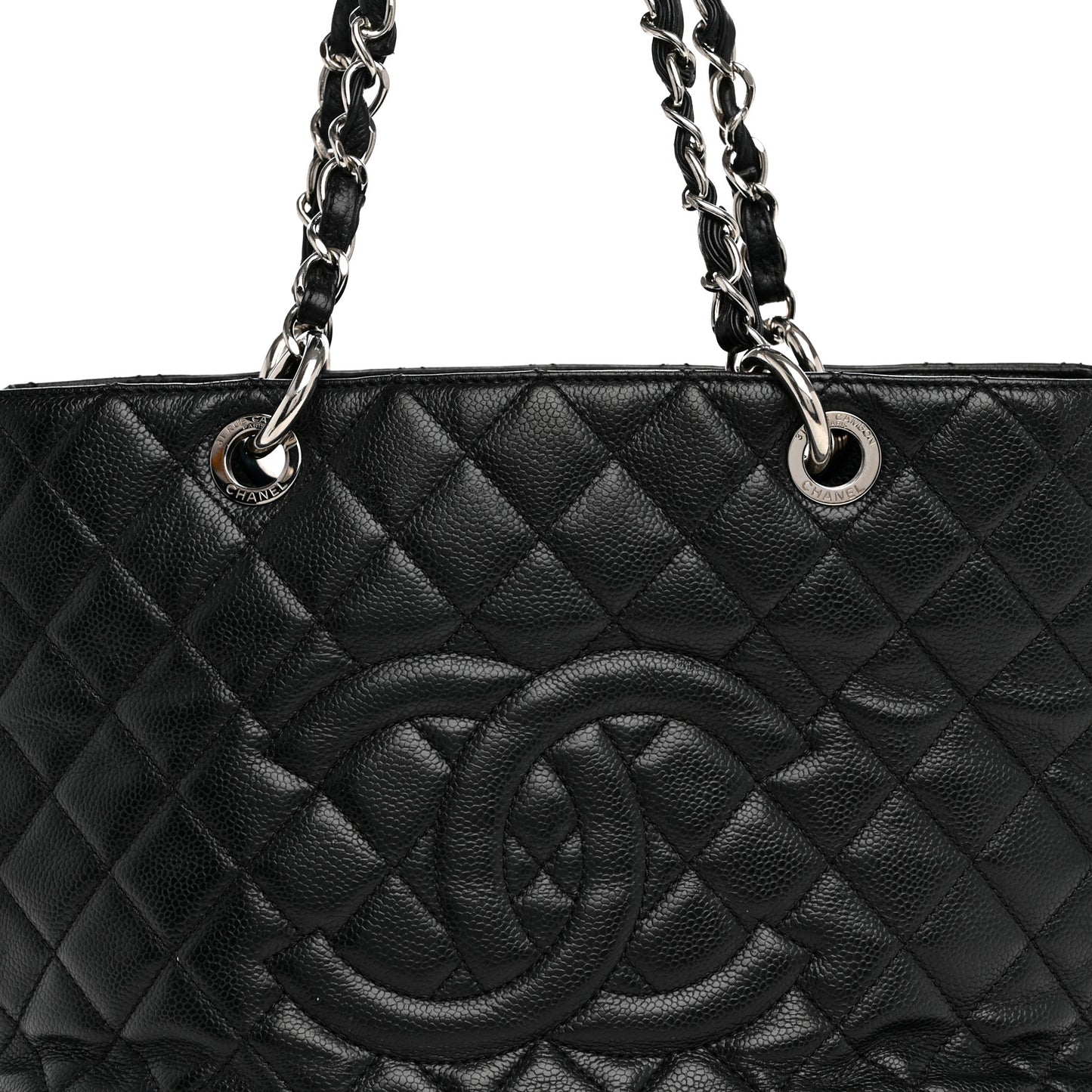 Caviar Quilted Grand Shopping Tote GST Black
