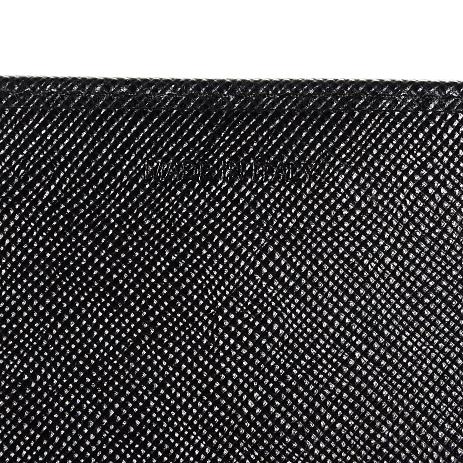 Prada Saffiano Metal Oro Chain Wallet Nero Black 8 of 10