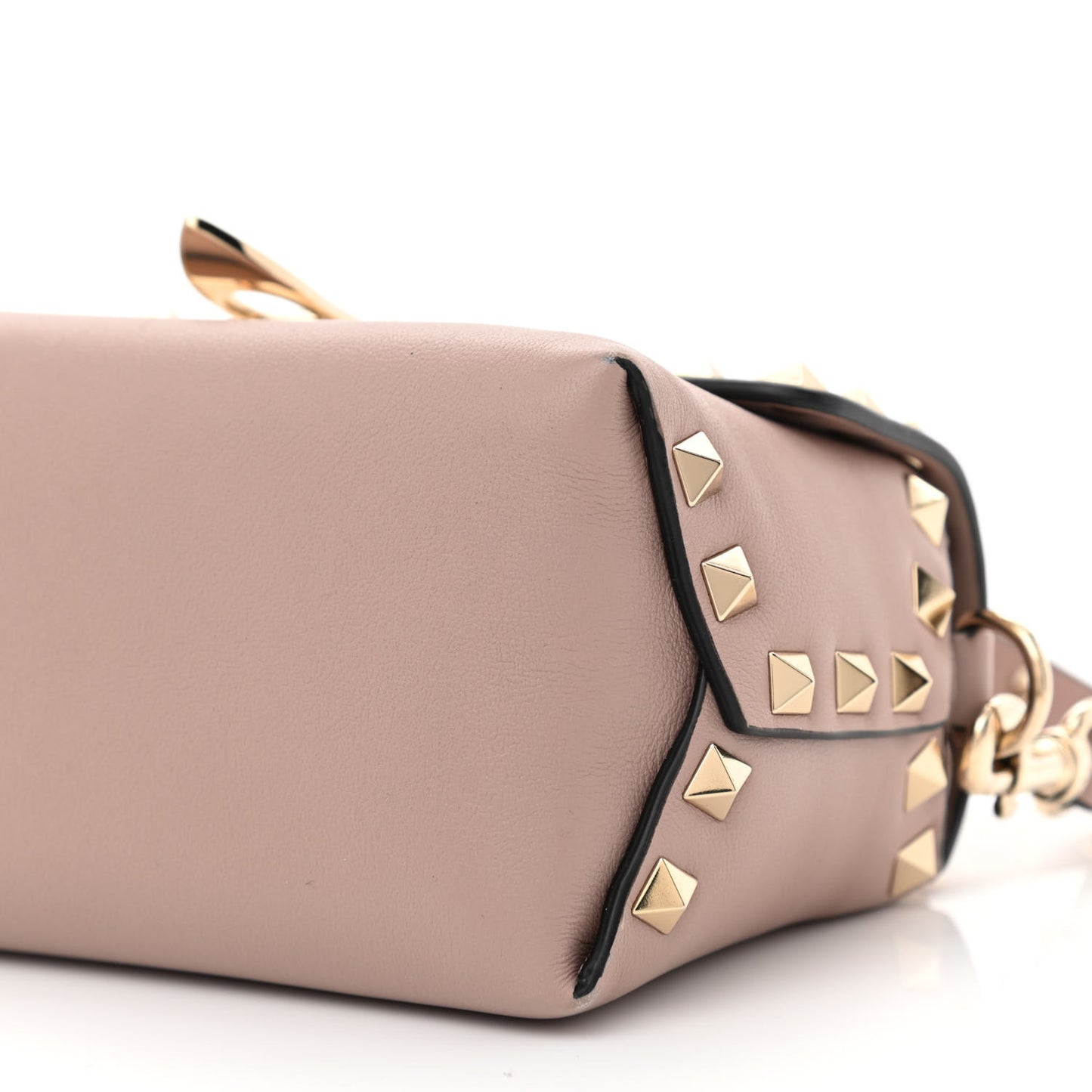Calfskin Mini Rockstud Crossbody Bag Poudre