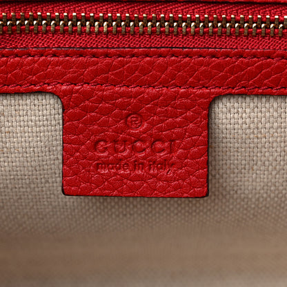 Gucci Pebbled Calfskin Medium Soho Flap Crossbody Vibrant Red 5 of 8
