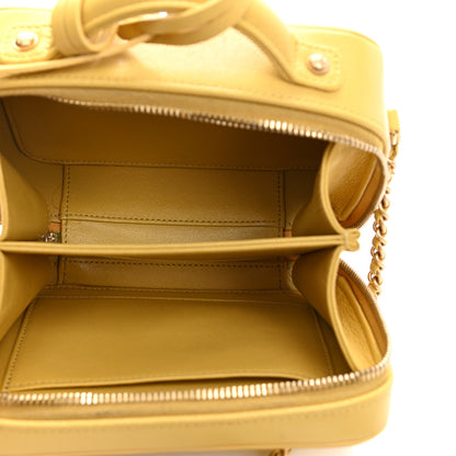 Chanel Caviar Quilted Small CC Filigree Vanity Case Yellow 4 of 11