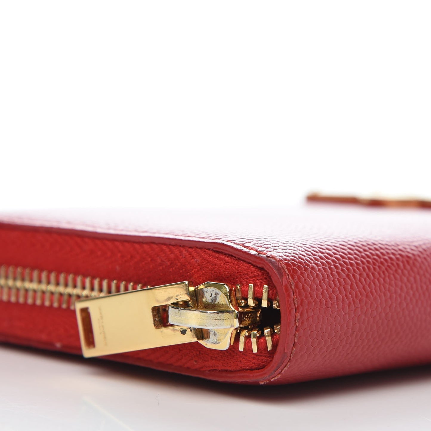 Grain De Poudre Monogram Zip Around Wallet Red