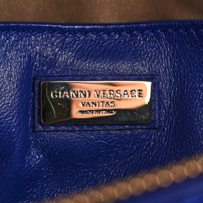 Versace Patent Barocco Quilted Vanitas Chain Pouch Poison Blue 6 of 12