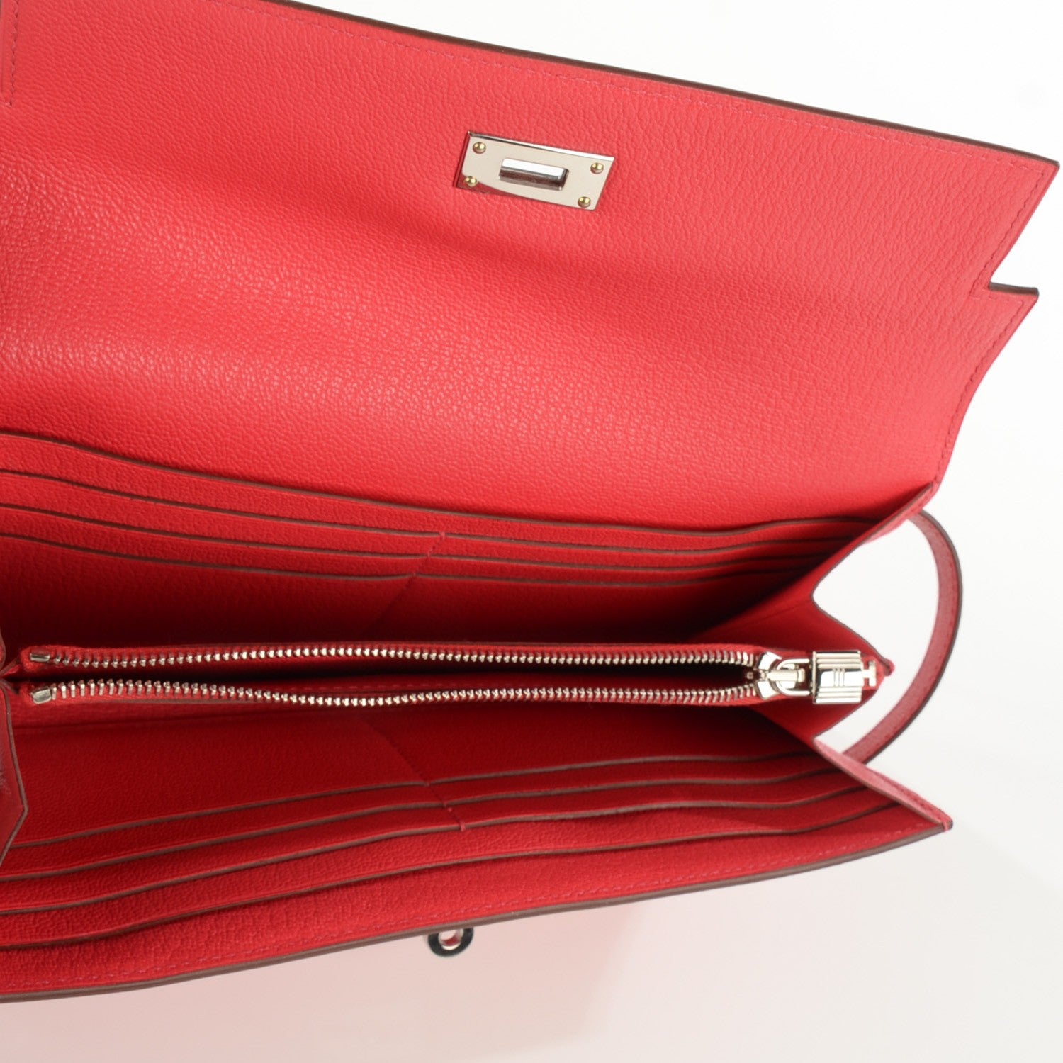 Hermes Chevre Mysore Kelly Longue Wallet Bougainvillea 9 of 13