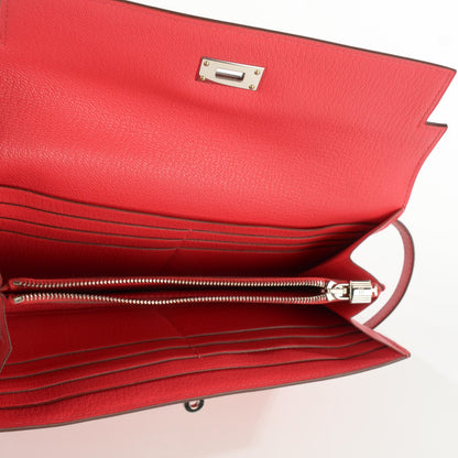 Hermes Chevre Mysore Kelly Longue Wallet Bougainvillea 9 of 13