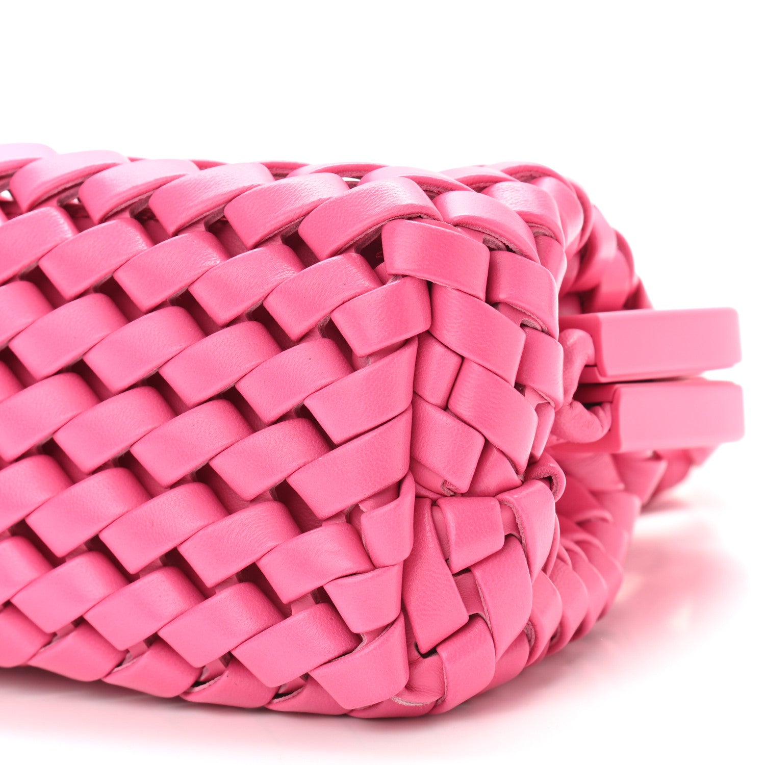 Bottega Veneta Lambskin Calfskin Slanted Intreccio Small The Point Triangle Bag Bonbon 9 of 9