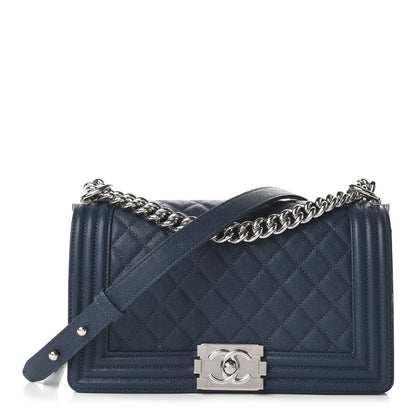 Chanel Caviar Quilted Medium Boy Flap Navy 1 of 11