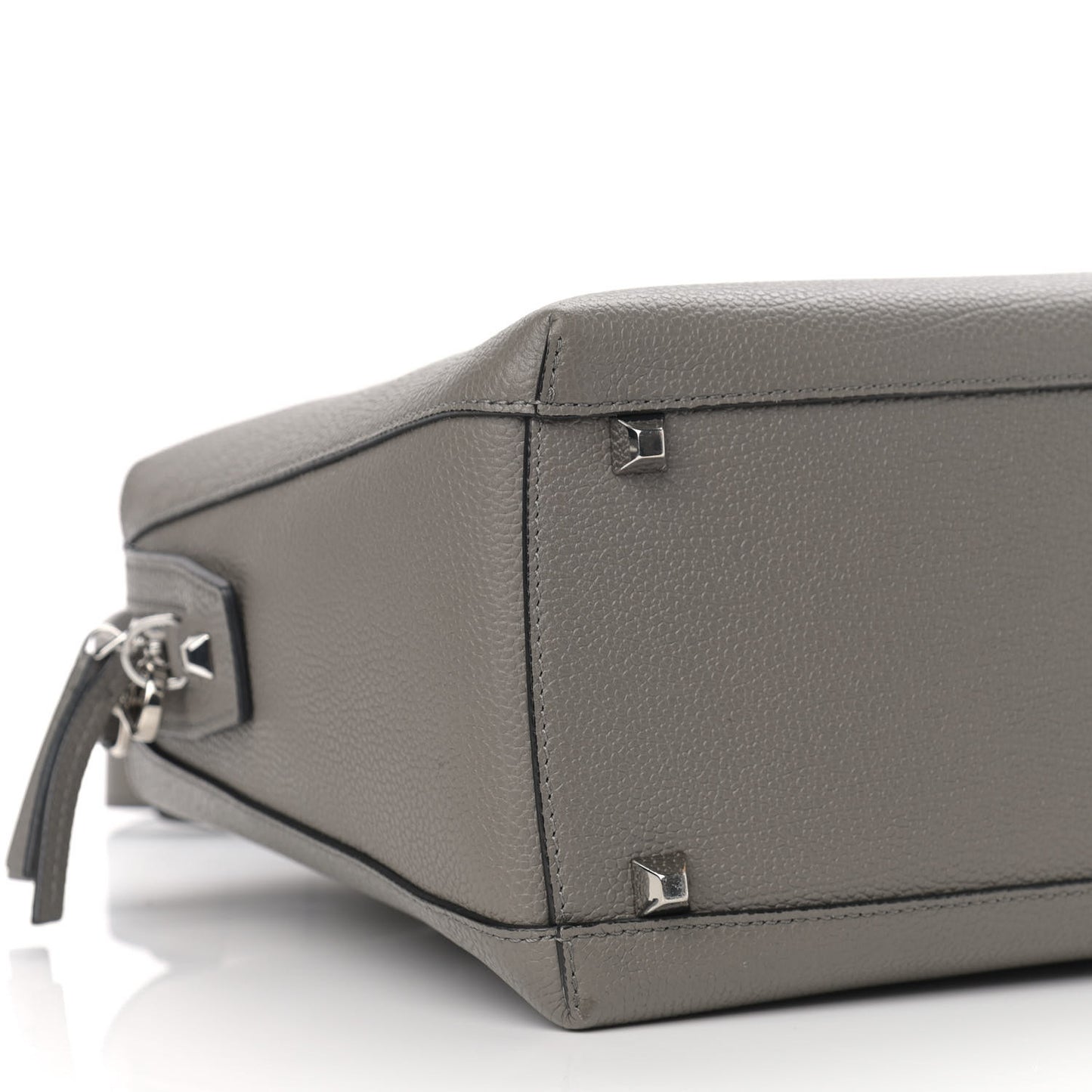 Grained Calfskin Large Ella Boston Grey
