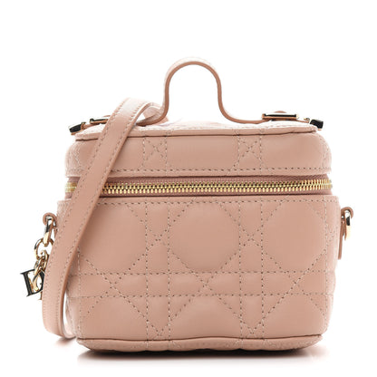 Christian Dior Lambskin Cannage Micro Vanity Case Rose Des Vents 1 of 9