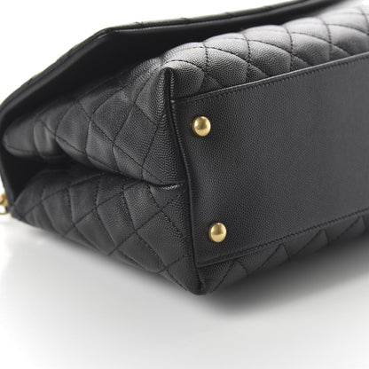 Chanel Caviar Lizard Quilted Small Coco Handle Flap Black 6 of 11