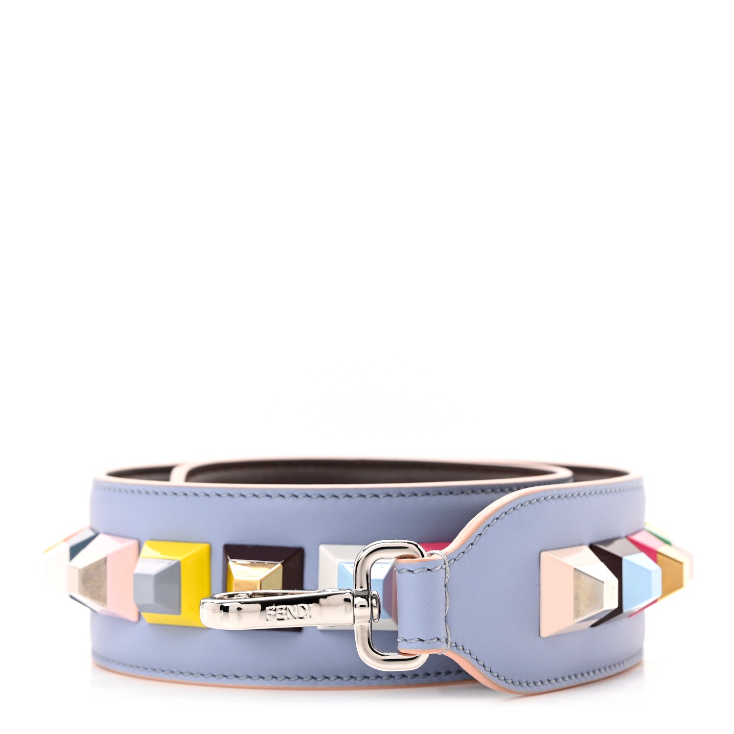Fendi Vitello Century Plexiglass Bi-Color Studded Strap You Azzurro Sky Multicolor 1 of 4
