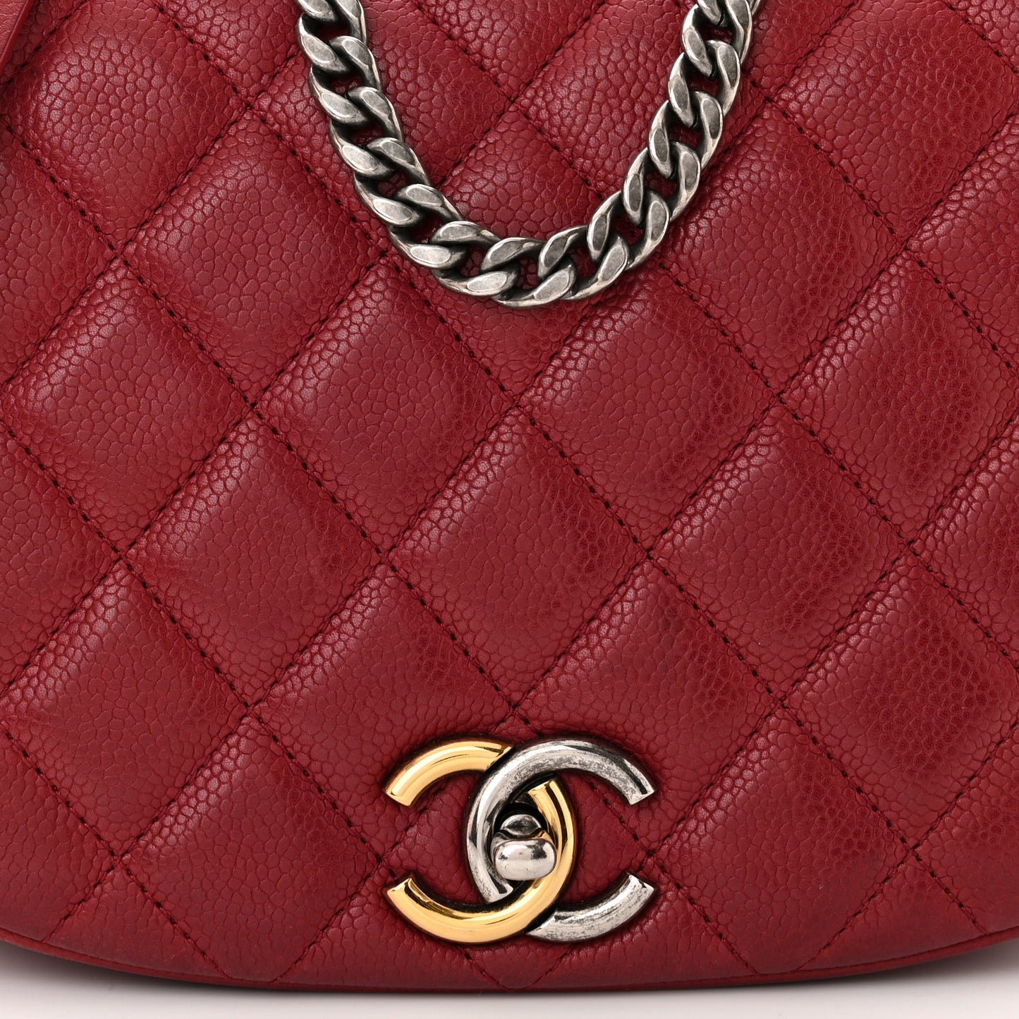 Caviar Quilted Casual Pocket Messenger Flap Red