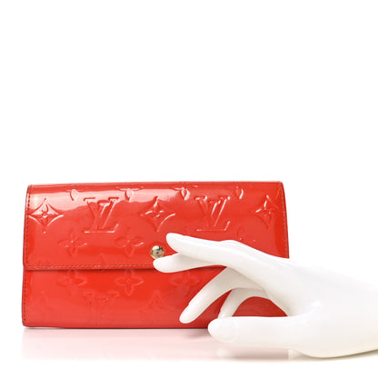 Louis Vuitton Vernis Sarah Wallet Rouge Grenadine 2 of 9