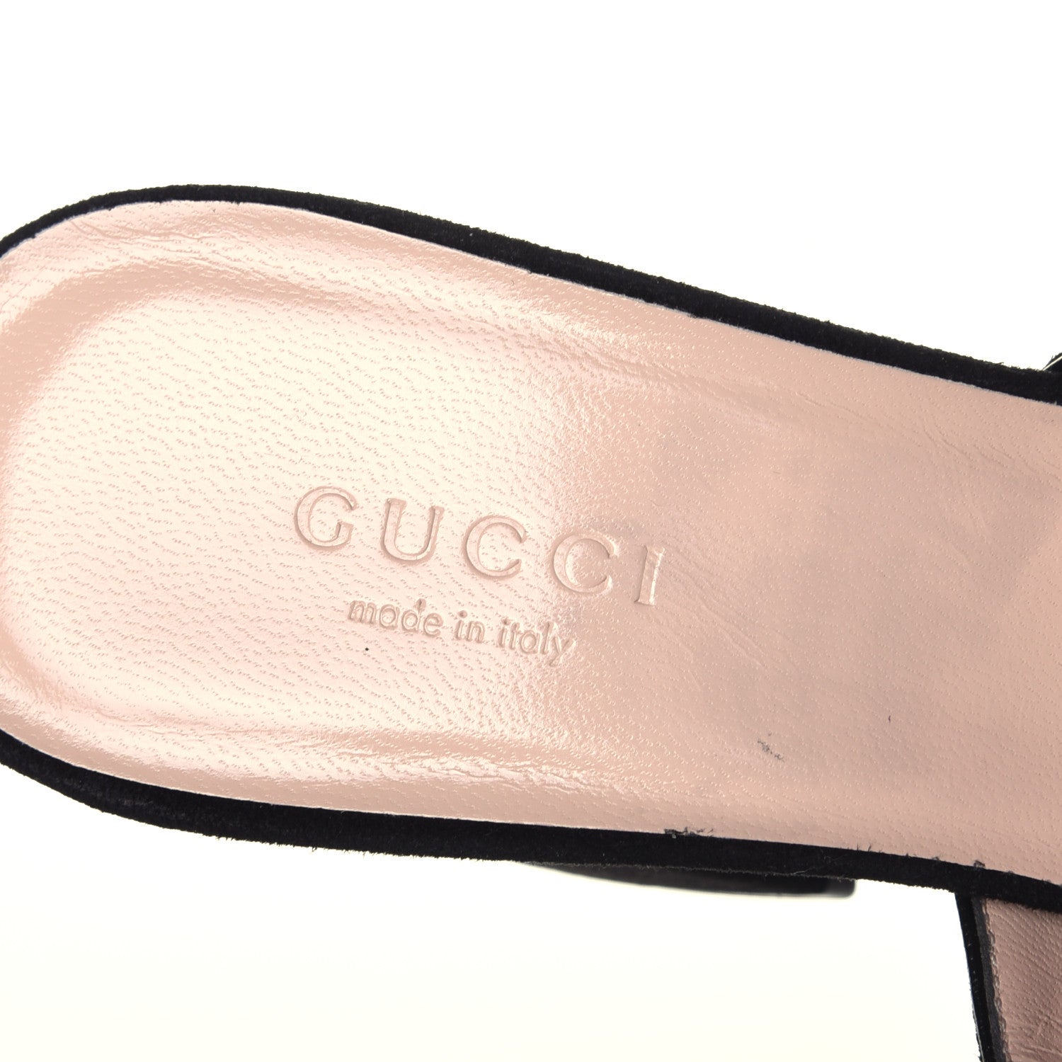 Gucci Kid Scamosciato GG Marmont Fringe 75mm Slide Sandals 38 Black 6 of 7